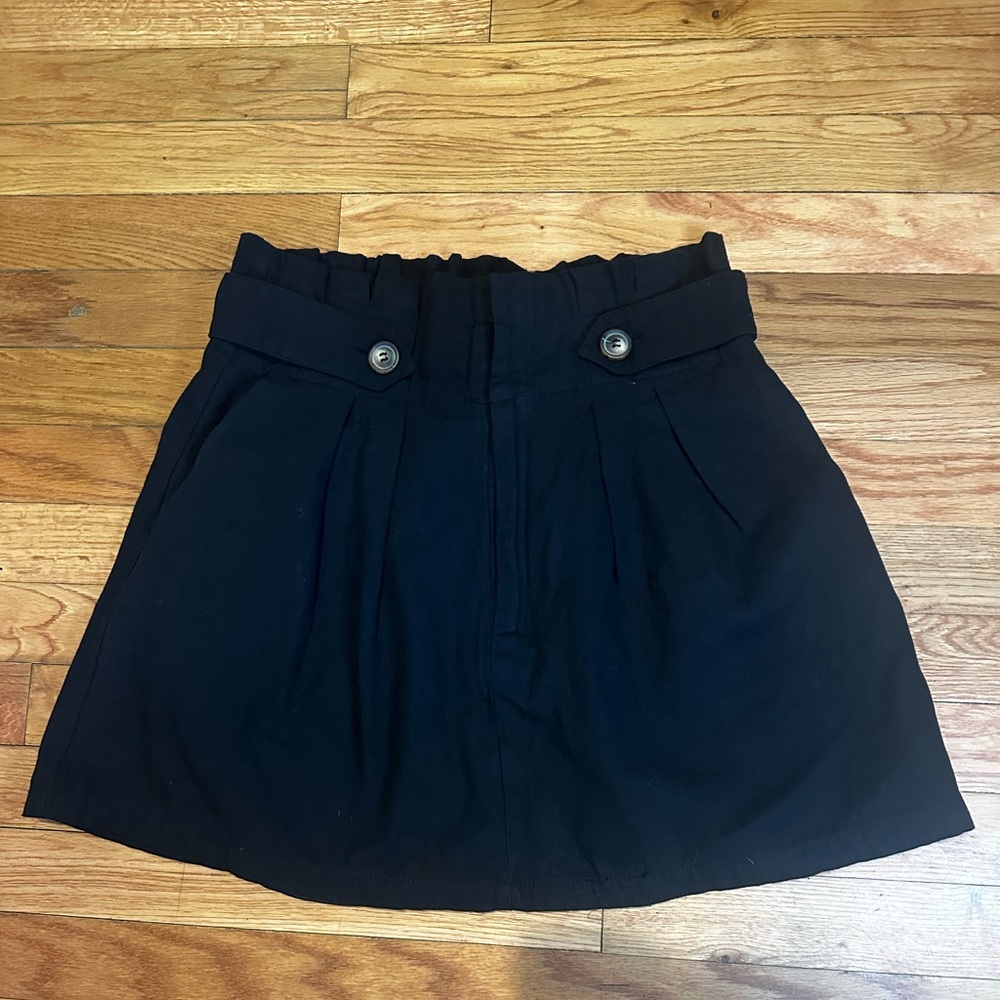 KLd Mini Skirt Black Paperbag‎ Waist Made In USA Medium